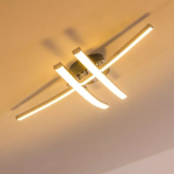 hofstein Plafonnier ATOME LED Chrome, 3 lumières* Lampes Modernes
