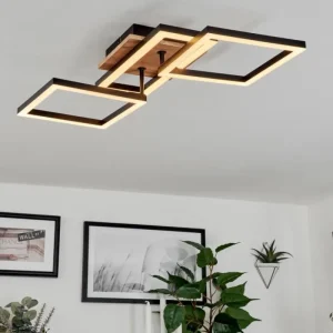 hofstein Plafonnier Avelal LED Brun, Couleur bois, Noir, 1 lumière* Lampes Modernes