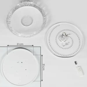 hofstein Plafonnier Avoriaz LED Transparent, Blanc, 1 lumière, Télécommandes* Lampes Modernes