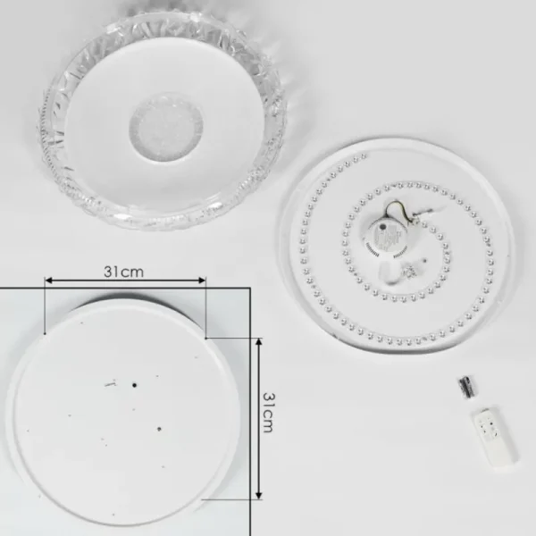 hofstein Plafonnier Avoriaz LED Transparent, Blanc, 1 lumière, Télécommandes* Lampes Modernes