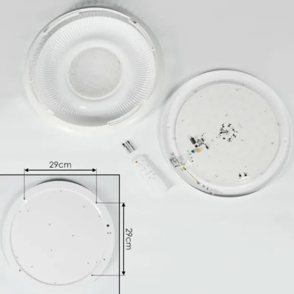 hofstein Plafonnier Avoriaz LED Transparent, Blanc, 1 lumière, Télécommandes* Lampes Modernes