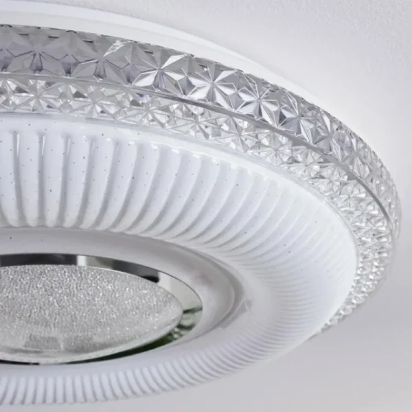 hofstein Plafonnier Avoriaz LED Transparent, Blanc, 1 lumière, Télécommandes* Lampes Modernes