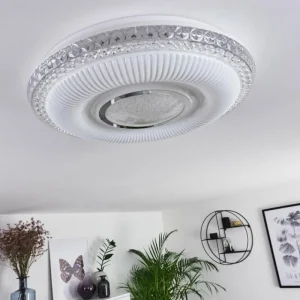 hofstein Plafonnier Avoriaz LED Transparent, Blanc, 1 lumière, Télécommandes* Lampes Modernes