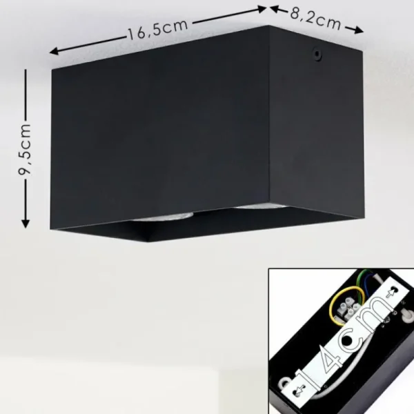 hofstein Plafonnier Awuna Noir, 2 lumières* Lampes Modernes