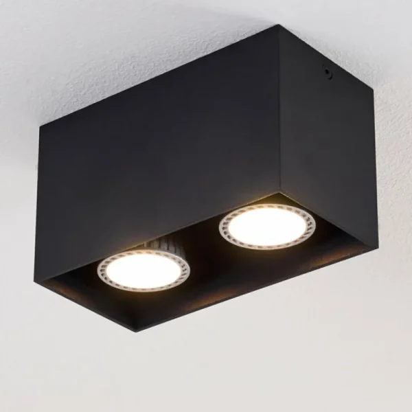 hofstein Plafonnier Awuna Noir, 2 lumières* Lampes Modernes
