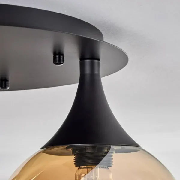 hofstein Plafonnier Azurara Noir, 3 lumières* Lampes En Verre