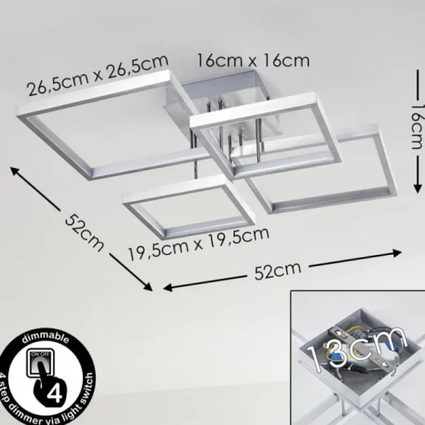 hofstein Plafonnier Bacolod LED Aluminium, 1 lumière* Lampes Modernes