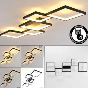 hofstein Plafonnier Bacolod LED Noir, 1 lumière* Lampes Modernes