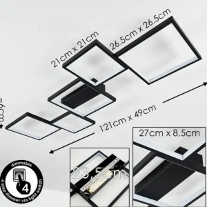 hofstein Plafonnier Bacolod LED Noir, 1 lumière* Lampes Modernes