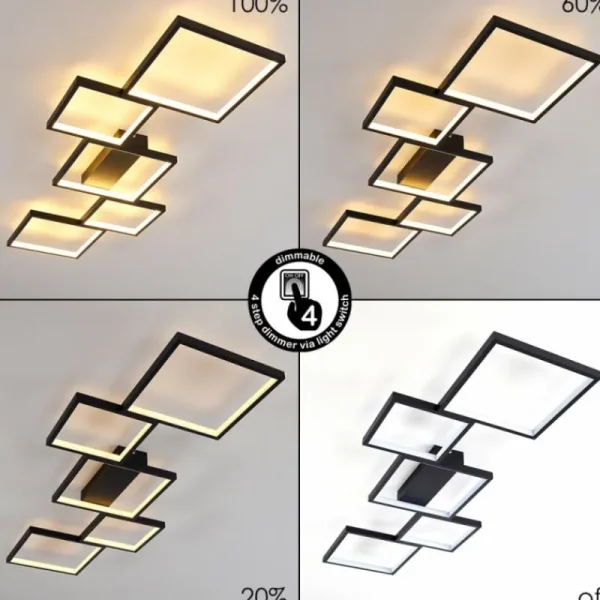 hofstein Plafonnier Bacolod LED Noir, 1 lumière* Lampes Modernes