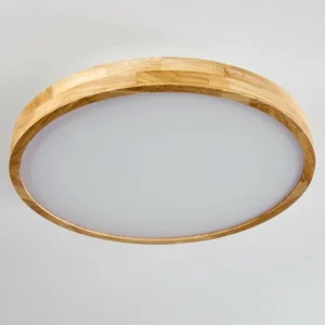hofstein Plafonnier Bagaha LED Bois clair, 1 lumière, Télécommandes* Lampes Modernes