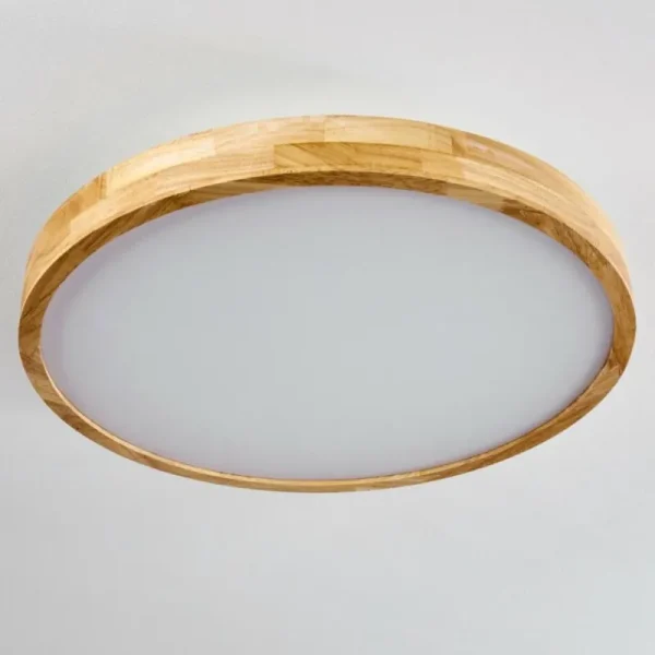 hofstein Plafonnier Bagaha LED Bois clair, 1 lumière, Télécommandes* Lampes Modernes