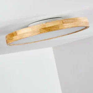 hofstein Plafonnier Bagaha LED Bois clair, 1 lumière, Télécommandes* Lampes Modernes