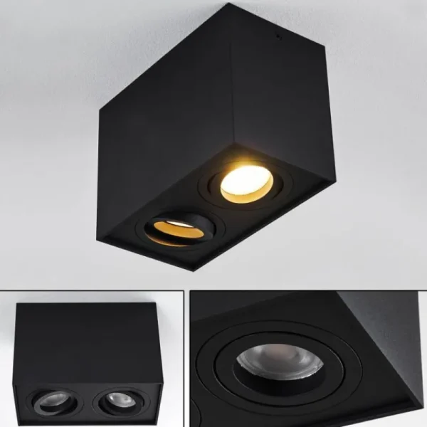 hofstein Plafonnier Baishan Noir, 2 lumières* Lampes Modernes