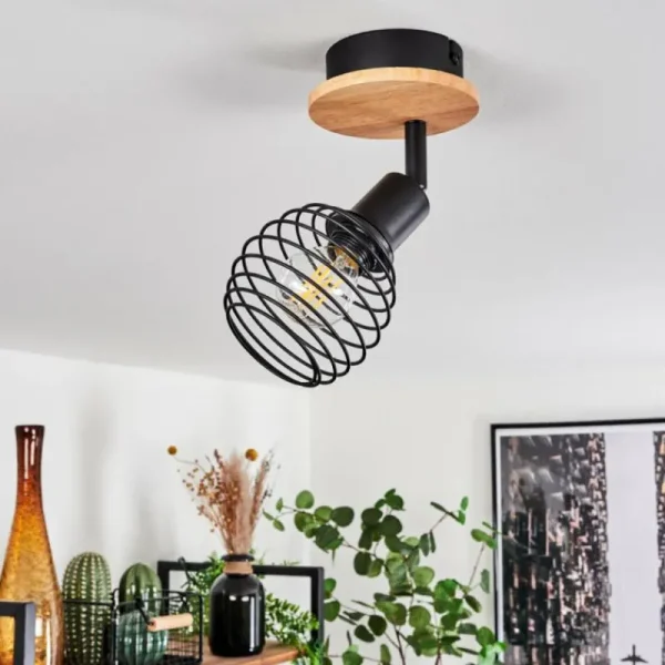 hofstein Plafonnier Ballis Écru, Noir, 1 lumière* Lampes Modernes
