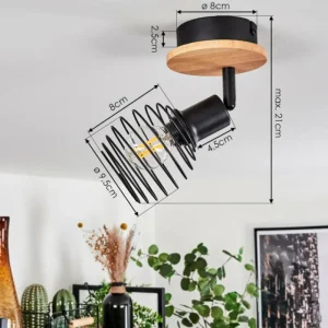 hofstein Plafonnier Ballis Écru, Noir, 1 lumière* Lampes Modernes