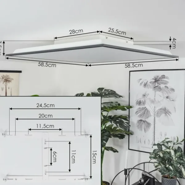 hofstein Plafonnier Barasat LED Noir, Blanc, 2 lumières* Lampes Modernes