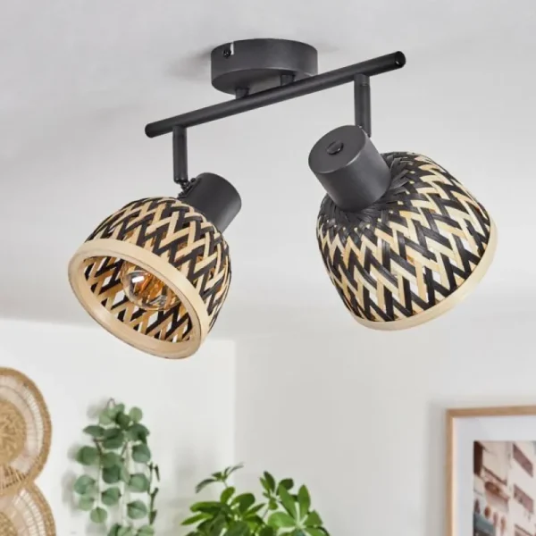 hofstein Plafonnier Barayn Noir, 2 lumières* Lampes Modernes