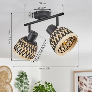 hofstein Plafonnier Barayn Noir, 2 lumières* Lampes Modernes