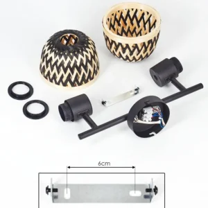 hofstein Plafonnier Barayn Noir, 2 lumières* Lampes Modernes