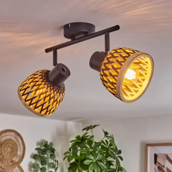 hofstein Plafonnier Barayn Noir, 2 lumières* Lampes Modernes