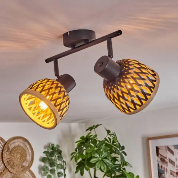 hofstein Plafonnier Barayn Noir, 2 lumières* Lampes Modernes