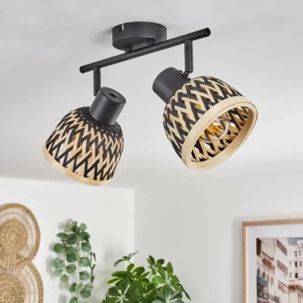 hofstein Plafonnier Barayn Noir, 2 lumières* Lampes Modernes