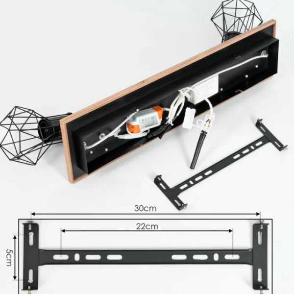 hofstein Plafonnier Bardhaman LED Chrome, Couleur bois, Noir, Blanc, 3 lumières* Lampes Modernes