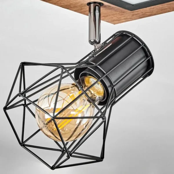 hofstein Plafonnier Bardhaman LED Chrome, Couleur bois, Noir, Blanc, 3 lumières* Lampes Modernes