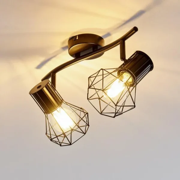hofstein Plafonnier Bardhaman Noir, 2 lumières* Lampes Modernes