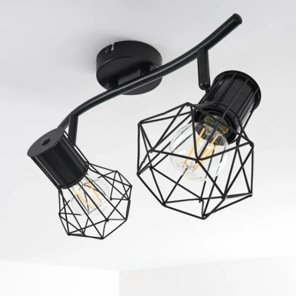 hofstein Plafonnier Bardhaman Noir, 2 lumières* Lampes Modernes