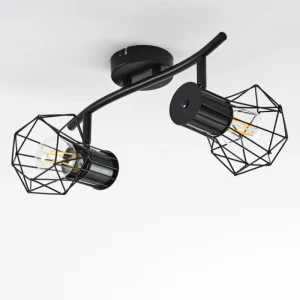 hofstein Plafonnier Bardhaman Noir, 2 lumières* Lampes Modernes