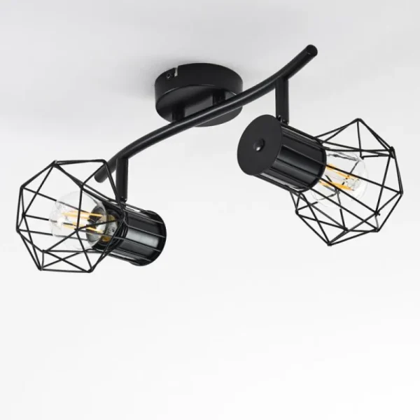 hofstein Plafonnier Bardhaman Noir, 2 lumières* Lampes Modernes
