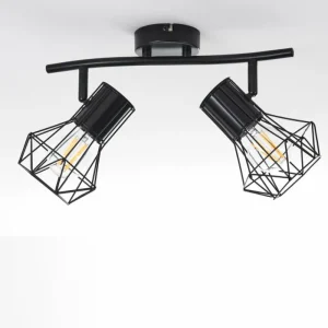 hofstein Plafonnier Bardhaman Noir, 2 lumières* Lampes Modernes