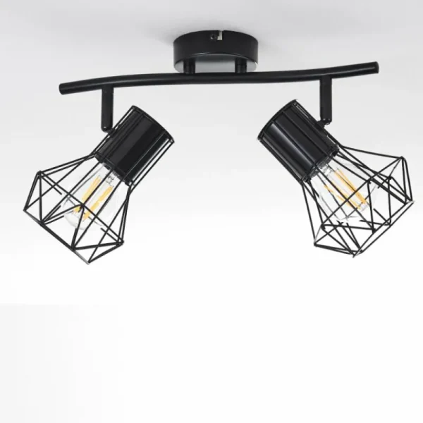 hofstein Plafonnier Bardhaman Noir, 2 lumières* Lampes Modernes