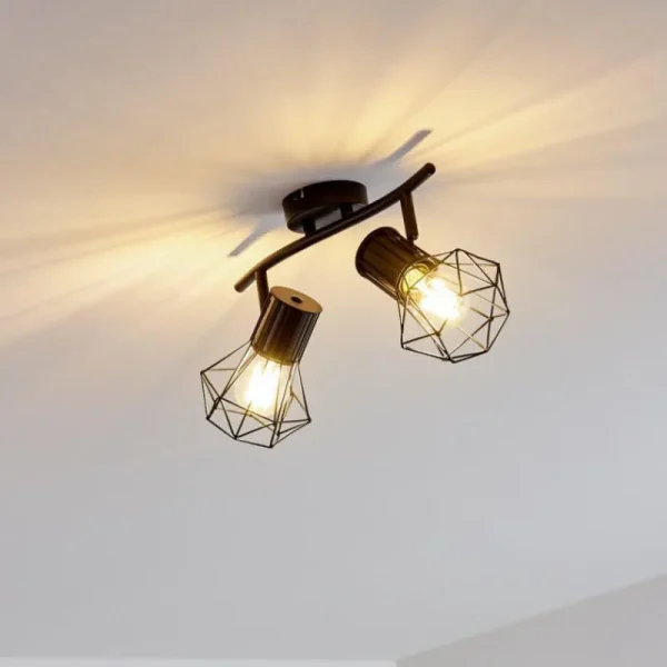 hofstein Plafonnier Bardhaman Noir, 2 lumières* Lampes Modernes