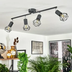 hofstein Plafonnier Baripada Anthracite, Chrome, 4 lumières* Lampes Modernes