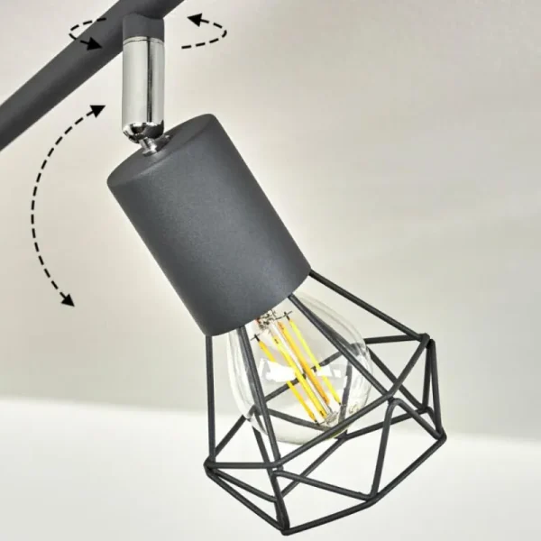 hofstein Plafonnier Baripada Anthracite, Chrome, 6 lumières* Lampes Modernes