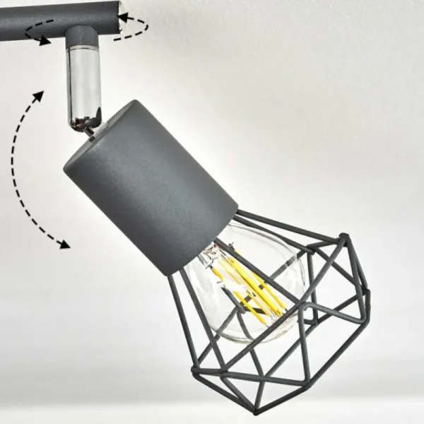 hofstein Plafonnier Baripada Anthracite, Chrome, 4 lumières* Lampes Modernes