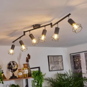 hofstein Plafonnier Baripada Anthracite, Chrome, 6 lumières* Lampes Modernes