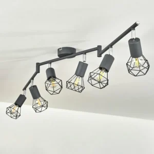 hofstein Plafonnier Baripada Anthracite, Chrome, 6 lumières* Lampes Modernes