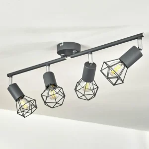 hofstein Plafonnier Baripada Anthracite, Chrome, 4 lumières* Lampes Modernes