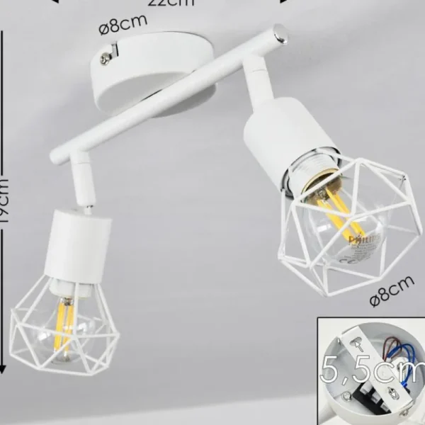 hofstein Plafonnier Baripada Blanc, 2 lumières* Lampes Modernes