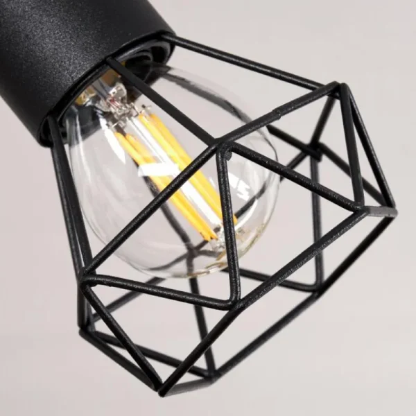hofstein Plafonnier Baripada Bois foncé, Noir, 2 lumières* Lampes Modernes