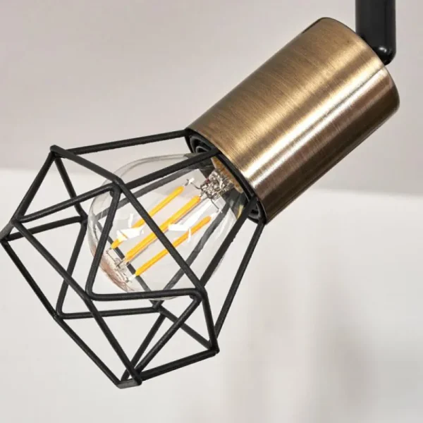 hofstein Plafonnier Baripada Laiton, Noir, 2 lumières* Lampes Modernes