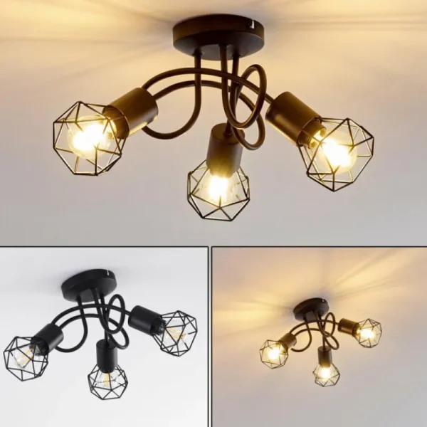 hofstein Plafonnier Baripada Noir, 3 lumières* Lampes Modernes