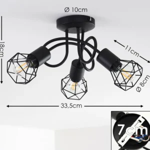 hofstein Plafonnier Baripada Noir, 3 lumières* Lampes Modernes