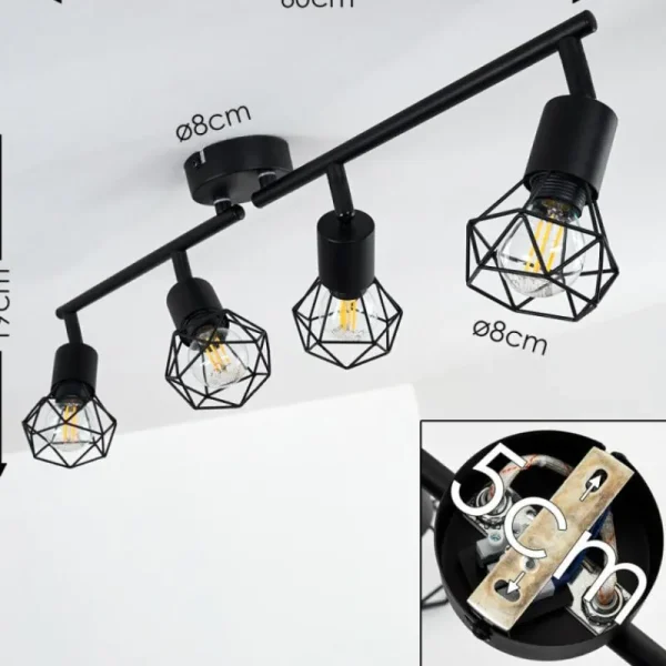 hofstein Plafonnier Baripada Noir, 4 lumières* Lampes Modernes