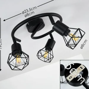 hofstein Plafonnier Baripada Noir, 3 lumières* Lampes Modernes