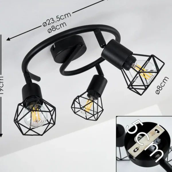 hofstein Plafonnier Baripada Noir, 3 lumières* Lampes Modernes